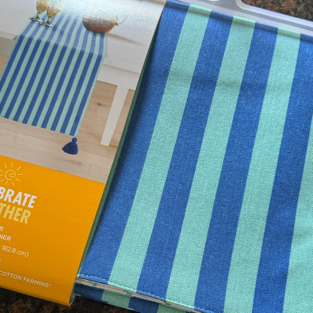 Kohl's Blue and Green Striped Beach Towel